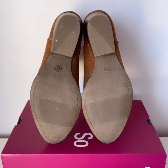 NWT SO Barb Ankle Boots, Brown - Picture 5 of 8